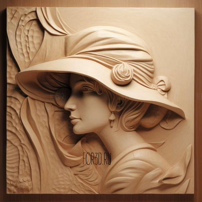 Madame Chapeau 4 stl model for CNC